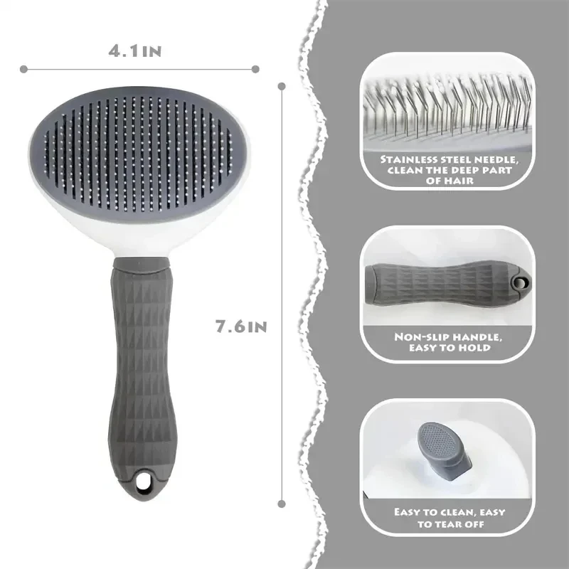 One-Click Self-Cleaning Slicker Brush 4